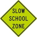 National Marker Co NMC Traffic Sign, Slow School Zone Sign, 30in X 30in, Yellow TM177DG